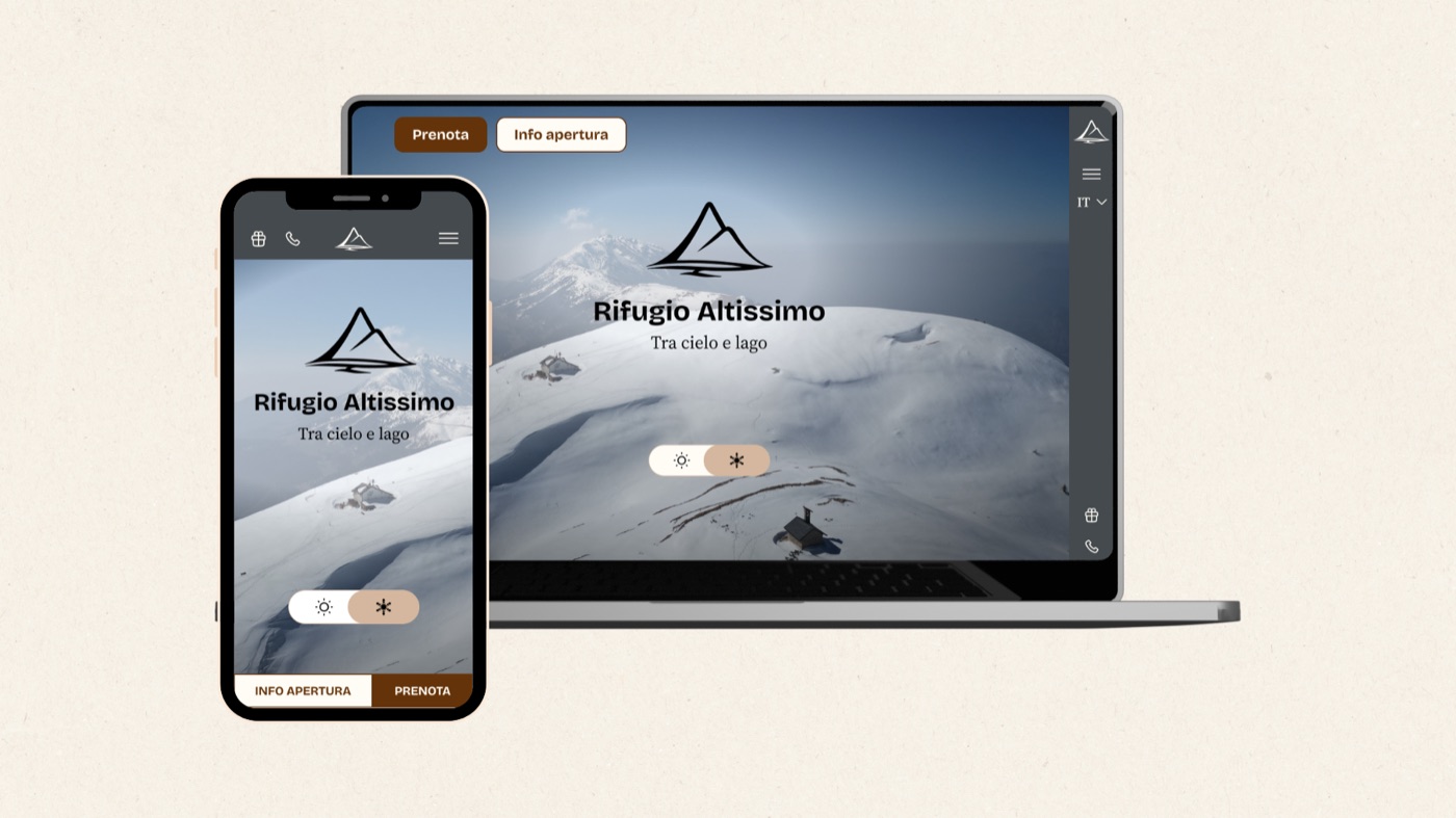 Il redesign del sito del Rifugio Altissimo su desktop e mobile